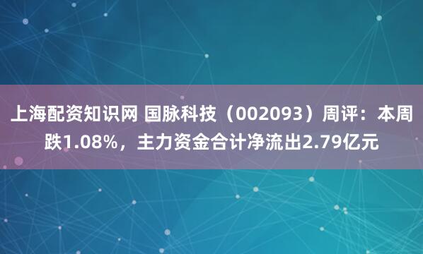 上海配资知识网 国脉科技（002093）周评：本周跌1.08%，主力资金合计净流出2.79亿元