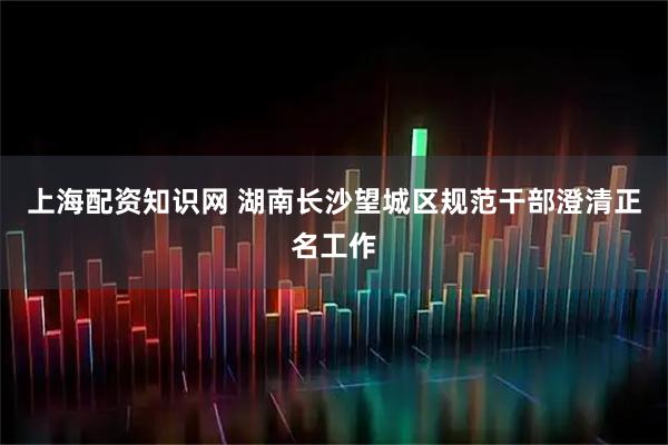 上海配资知识网 湖南长沙望城区规范干部澄清正名工作